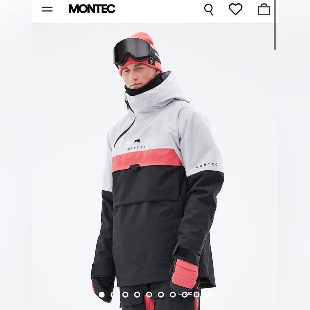 MONTEC Dune 2021 XS/S (Light Grey/Coral/Black) INSULATED Ski/Snowboard Jacket